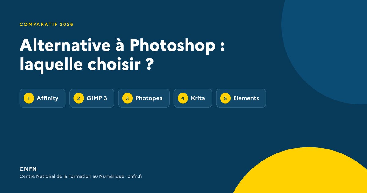 Alternative à Photoshop : le comparatif 2026 Affinity, GIMP, Photopea, Krita, Elements