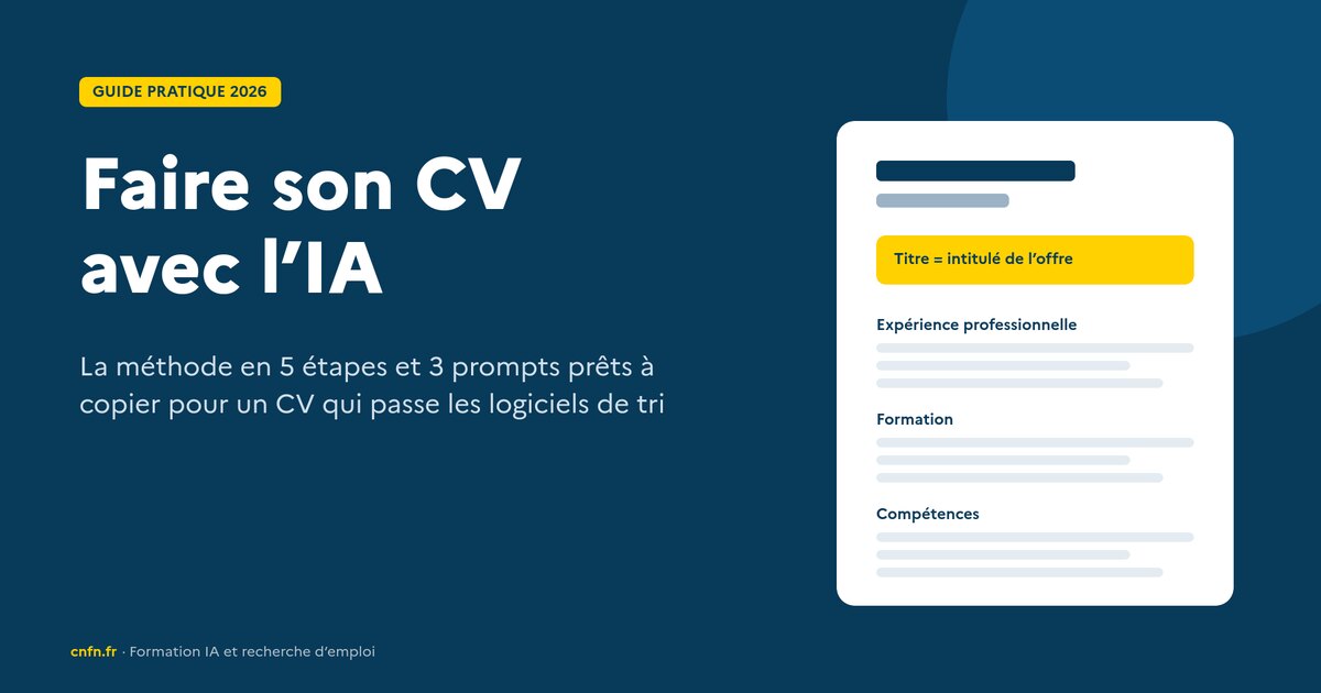 Faire son CV avec l’IA : la méthode en 5 étapes et 3 prompts