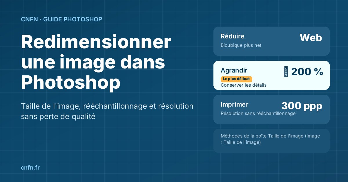 Redimensionner une image dans Photoshop : méthode de rééchantillonnage pour réduire, agrandir et résolution pour imprimer